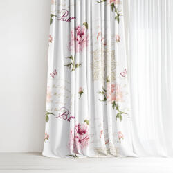 Goldea draperie 100% bumbac - bujori cu versuri 140x150 cm