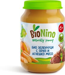 BioNino БИО пюре зеленчуци с ориз и агнешко месо 6м+ 190 г