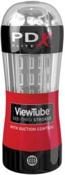 Pipedream - PDX Elite Viewtube See-Thru Stroker Red/Clear férfi maszturbátor