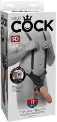 Pipedream - King Cock 11" Hollow Strap On Suspender System Light/Black - felcsatolható eszköz