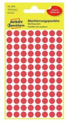 Avery Etikett címke, o8mm, jelölésre, 104 címke/ív, 10 ív/doboz, Avery piros
