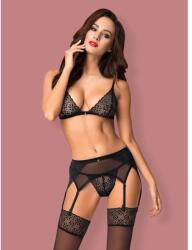 Obsessive Shibu 3 pcs set black L/XL fehérnemű szett - fekete, L/XL