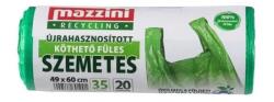 Mazzini Szemeteszsák köthető füles 35 liter 20 db/tekercs Mazzini zöld - irodamarket