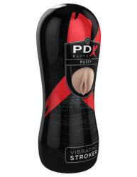 Pipedream - PDX Elite Vibrating Pussy Stroker Light/Black férfi maszturbátor