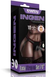 Lovetoy Vibrating Easy Strapon Set 7.0'' Black felcsatolható eszköz