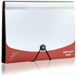 ANTILOP Irattartó mappa, harmonikamappa, 12 rekeszes, műanyag Antilop, bordó - irodamarket