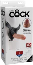 Pipedream - King Cock 7" Uncut with Strap on Harness Light - felcsatolható eszköz