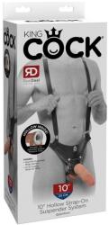 Pipedream - King Cock 10" Hollow Strap On Suspender System Light/Black felcsatolható eszköz