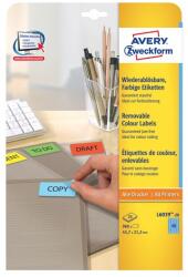 Avery Etikett címke, 45, 7 x21, 2mm, univerzális visszaszedhető, 48 címke/ív, 20 ív/doboz, Avery kék - irodamarket