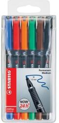 STABILO OHPen 843 M 6db-os vegyes színű permanent marker készlet (843/6) (843/6)