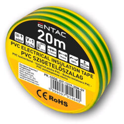 Avide Entac Szigetelőszalag 0.13x19mm Zöld-Sárga 20m (EIT-1319-20M-GY)