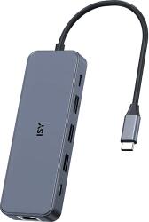 ISY USB 3.0 Type-C 10-in-1 Multiport adapter, 4K HDMI 2.0, 3 x USB-A, 2 USB-C, Gigabit LAN, SD (IAD-1034) (IAD-1034)