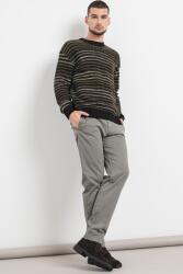 HUGO BOSS BOSS, Aturn csíkos gyapjúkeverék pulóver, Fekete, Szürke, sötét katonai zöld, L (50523580-001-L)