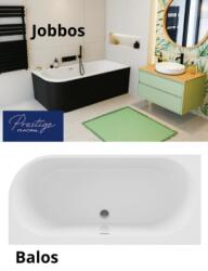 M-Acryl Balance különleges matt fekete akril kád 160x75 KÁD JOBB + ELŐLAP (fekete matt) + LÁB + Króm lefolyó klick-klack (12496)