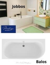 M-Acryl Balance különleges akril kád 160x75 KÁD JOBB + ELŐLAP (fehér) + LÁB + Króm lefolyó klick-klack (12494)