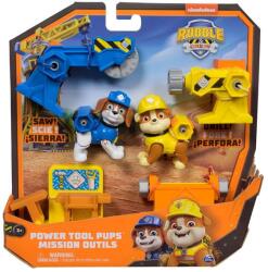 Spin Master Set figurine Psi Patrol - Rubble si Wheeler cu unelte, 5cm, 24x24x10cm Figurina