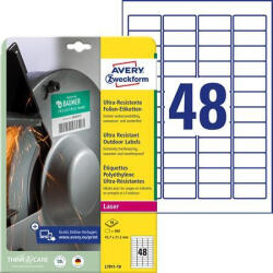 Avery Zweckform Etikett, univerzális, 45, 7x21, 2 mm, extra erős, polietilén, AVERY ZWECKFORM, 480 etikett/csomag (AYL791110) - officemarket
