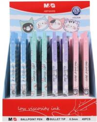 M&G Pix retractabil M&G, So many cats, corp pastel, albastru, 0.5mm, 40 buc/display ABP464R82205F4C