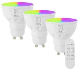 Immax NEO LITE 3x okos LED izzó GU10 4, 8W RGB+CCT készlet, szabályozható, WiFi, Beacon (07724CDO)