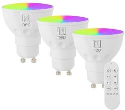 Immax NEO LITE 3x okos LED izzó GU10 6W RGB+CCT készlet, szabályozható, WiFi, Beacon (07724CDO)