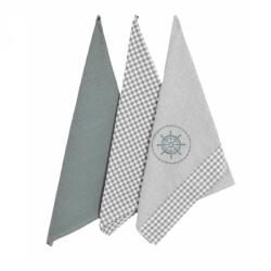 Forbyt Konyharuha Kockás és kör mintás, szürke, 45×70 cm, 3 db