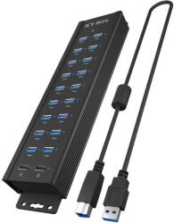 RaidSonic Docking Station RaidSonic Icy Box IB-HUB1720-U3, 20-in-1 USB HUB with power supply, on/off switch and mounting brackets (IB-HUB1720-U3)