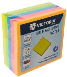 VICTORIA Bloc de notițe adezive, 50x50 mm, 250 coli, VICTORIA OFFICE, neon