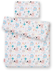 BabyLion Prémium 2 Részes Ágyneműszett 75x100 - Világoskék Maci és Barátai