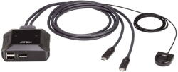 ATEN Switch KVM ATEN Aten US3312 2-Port USB-C 4K DisplayPort KVM Switch with Remote Port Selector (US3312-AT)