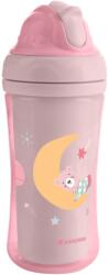 KikkaBoo Чаша със силиконовa сламка Kikkaboo - Moony me, 220 ml, Pink (31302030079)