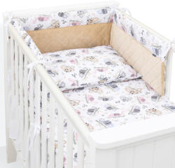 MT Textil Velvet 3 Részes Ágyneműhuzat Szett 100x135cm - Rózsaszín és Bézs Kaméleonok