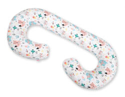 BabyLion Prémium XXL Ölelő Párna - Fehér Alapon Világoskék Maci és Barátai