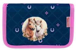 Belmil Tolltartó, klapnis, cipzáras, BELMIL Meet your Horses, kék-rózsaszín, lovak