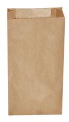 WIMEX Pungă de hârtie cu clin lateral maro 12+5 x 24 cm `1kg` [500 buc]