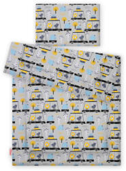 BabyLion Prémium 2 Részes Ágyneműszett 100x135 - Szürke Alapon Szafari Állatai