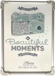 Poldom Fém keret 10x15 matt ezüst, finom díszítéssel (5901560639660)