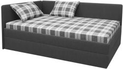 Fines Kárpitozott heverő univerzálisan balra/jobbra szerelhető fejvéggel ARLY 110x200 cm antracit/fehér 8590828129370 (FS0020)