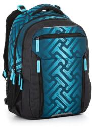 Bagmaster kék mintás / fekete textil hátizsák porto22c