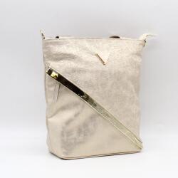 Terazo arany márványos / arany anyagában mintás / fényes arany srég cipzáras rostbőr női válltáska 755