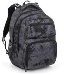 Bagmaster szürke / fekete mintás textil hátizsák zipster25b