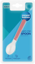 Canpol babies puha szilikon fejű etető kanál 4 hó+ rózsaszín