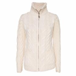 Vlnka Supersoft Merino női cipzáros gyapjúpulóver, natúr ruházat méretei M