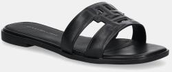 Tommy Hilfiger bőr papucs TH LOGO STRAP MULE fekete, női, FW0FW08671 - fekete Női 41
