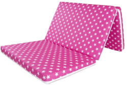 Mama Kiddies Mama Kiddies® Sofie Dreams habszivacs matrac 120×60×5 cm - utazóágyba is - Pink színben fehér csillagok
