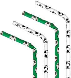 PartyPal Szívószál papírból, focis, 10 db/cs