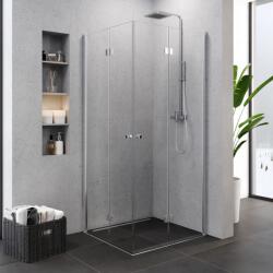 NEW TRENDY SUPERIA KRÓM csuklóajtós zuhanykabin Méret: 800 × 900 × 1950