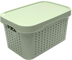 Elif Plastik Tároló doboz tetővel zöld szám: 17L