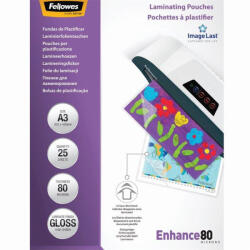 Fellowes Lamináló fólia, A3, 80 mikron, fényes, 25 db/doboz, Fellowes® (5396403) - bestoffice
