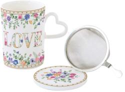 Easy Life Porcelán szűrős bögre tetővel 350ml Mon Amour