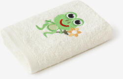 Goldea gyermek frottír törölköző - béka a tejszínen 30 x 50 cm